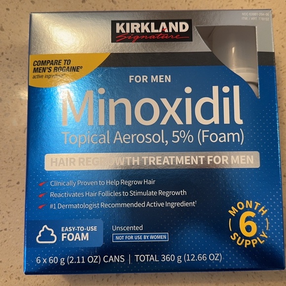 Kirkland Hair Regrowth Treatment 5% Minoxidil Foam for Men 6 Months Supply